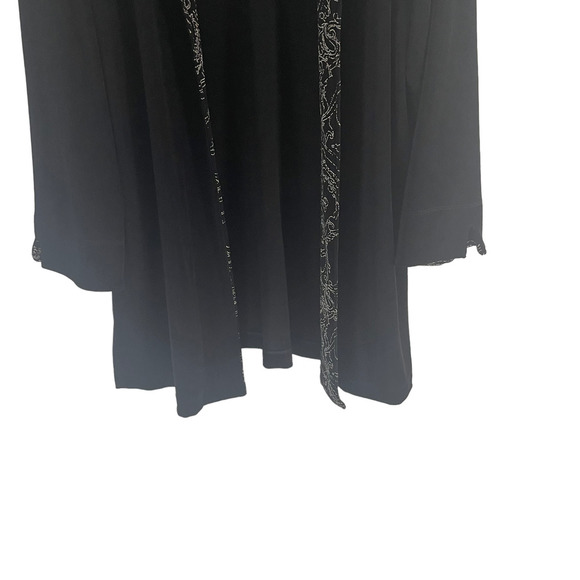 Chico's Size Medium Black Open Front Black Acetate Cardigan - Picture 2 of 7